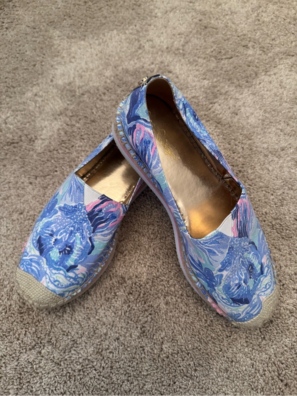 Lilly Pulitzer Floral Blue Slip-On Women’s Espadrilles